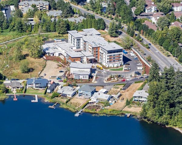 An aerial view of Aegis Gardens.