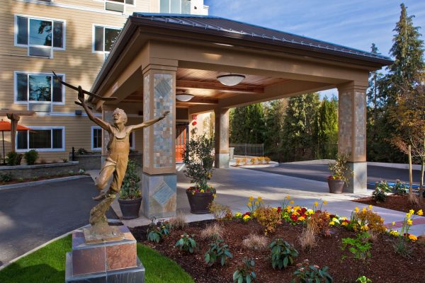 The entrance at Aegis Living Bellevue.