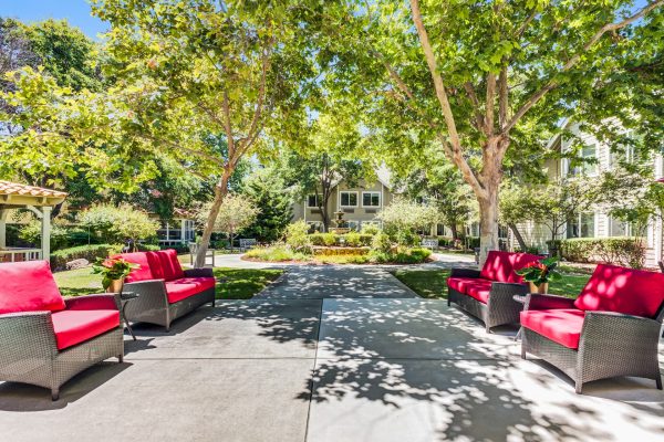 A large outdoor seating area.