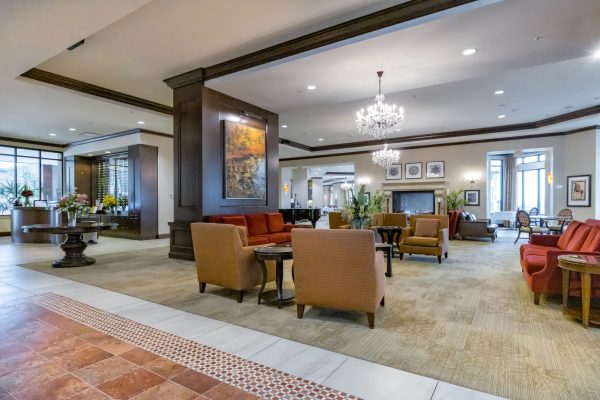 The lobby at Aegis Living Madison