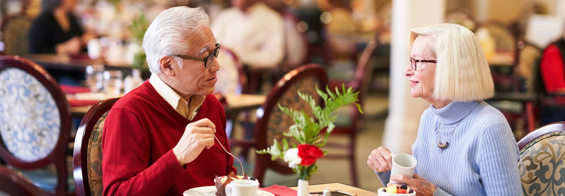 two people dining together