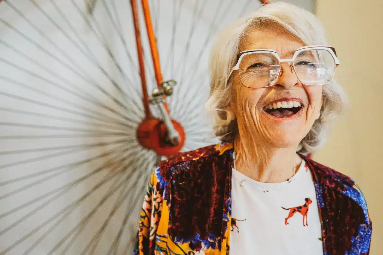 A happy senior smiling